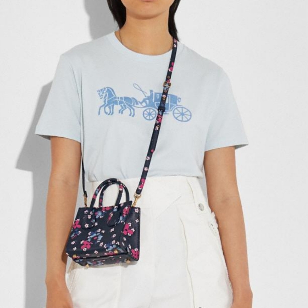 Coach Cashin Carry Tote 14 Blocked Floral / Blue - Picture 7 of 8